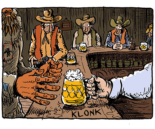 Comicpanel Winnetou und das Bier