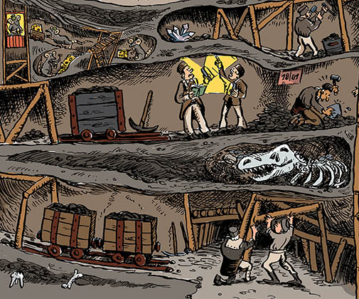 Wimmelbild Bergbau