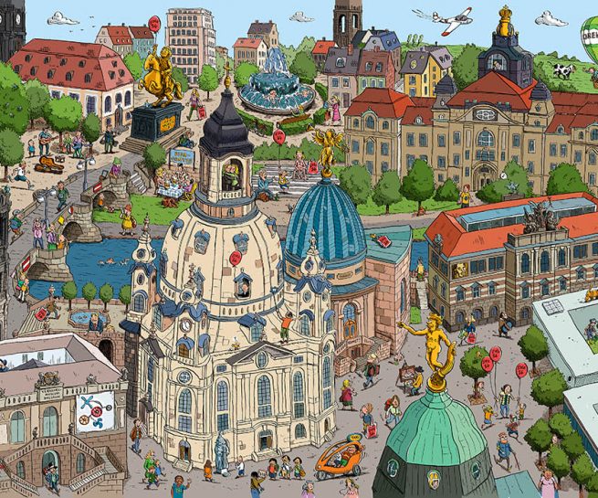Wimmelbild Stadt Dresden
