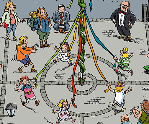 Wimmelbild Marktplatz