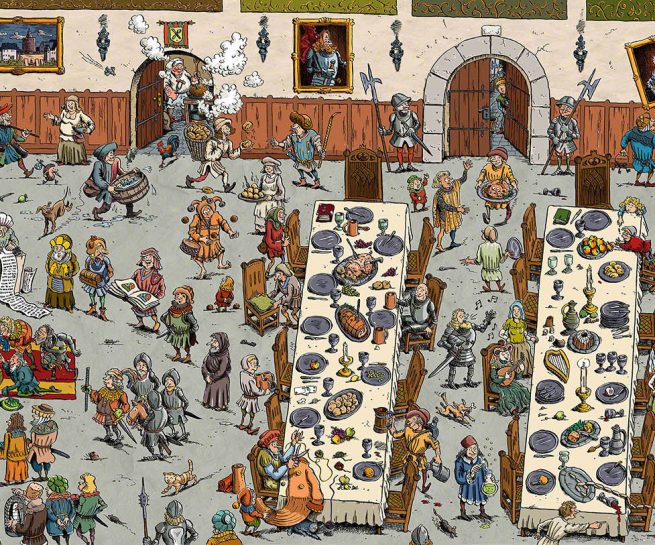 Wimmelbild Rittersaal