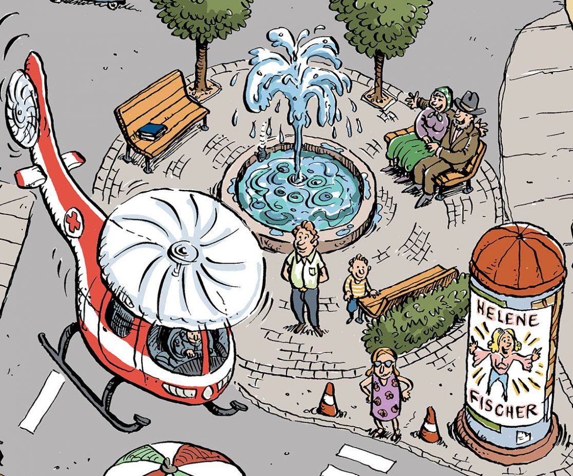 Wimmelbild Allianz Versicherung Ausschnitt