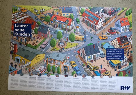 Wimmelbild von Ivo Kircheis für R+V Versicherung