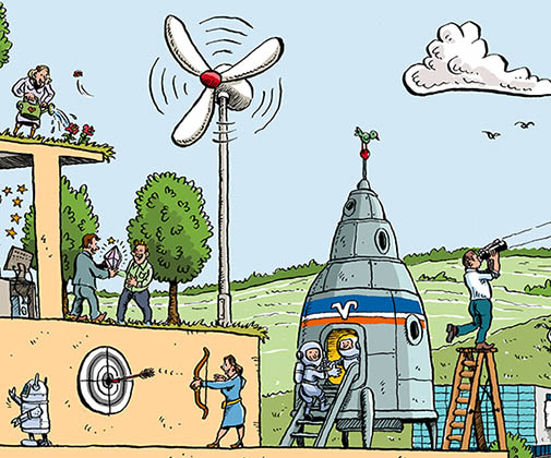 Wimmelbild Unternehmenswerte