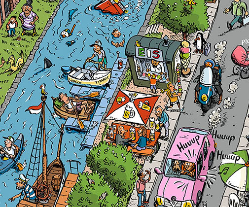 Wimmelbild Firmenjubiläum